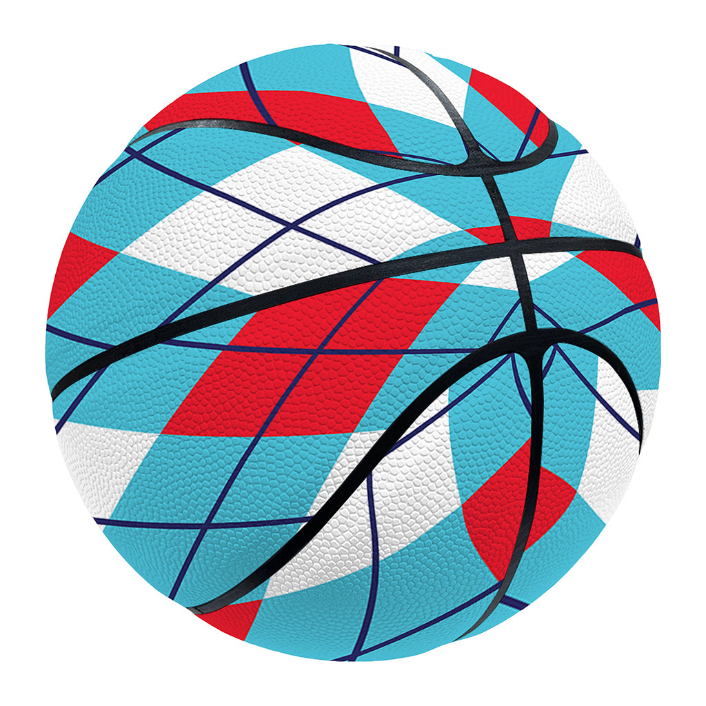 Red Blue And White Argyle Pattern Print Basketball