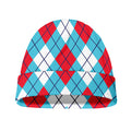 Red Blue And White Argyle Pattern Print Beanie