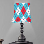 Red Blue And White Argyle Pattern Print Bell Lamp Shade