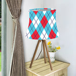 Red Blue And White Argyle Pattern Print Bell Lamp Shade