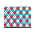 Red Blue And White Argyle Pattern Print Bifold Wallet