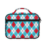 Red Blue And White Argyle Pattern Print Briefcase Bible Bag