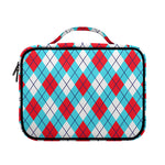 Red Blue And White Argyle Pattern Print Briefcase Bible Bag