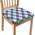 Red Blue And White Argyle Pattern Print Chair Cushion Cover