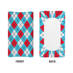 Red Blue And White Argyle Pattern Print Changing Pad Cover