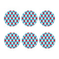 Red Blue And White Argyle Pattern Print Coaster Set