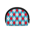Red Blue And White Argyle Pattern Print Coin Purse