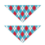 Red Blue And White Argyle Pattern Print Dog Bandana