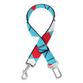 Red Blue And White Argyle Pattern Print Dog Seat Belt