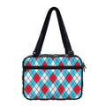 Red Blue And White Argyle Pattern Print Double Strap Bible Bag