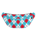 Red Blue And White Argyle Pattern Print Fanny Pack