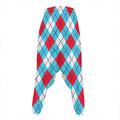 Red Blue And White Argyle Pattern Print Hammer Pants