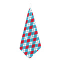 Red Blue And White Argyle Pattern Print Hand Towel