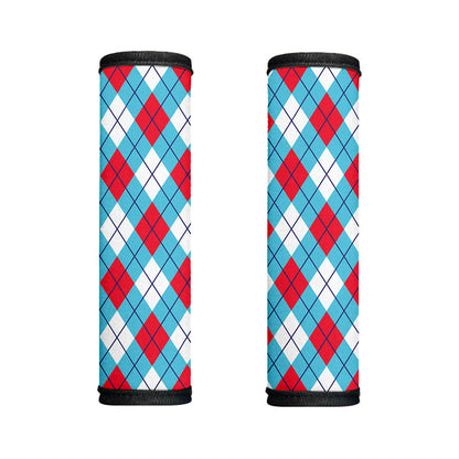 Red Blue And White Argyle Pattern Print Handle Covers