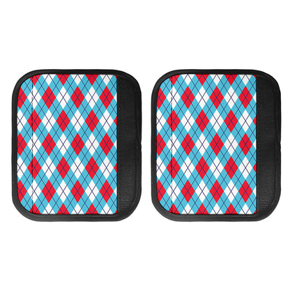 Red Blue And White Argyle Pattern Print Handle Covers