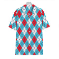 Red Blue And White Argyle Pattern Print Hawaiian Shirt