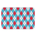 Red Blue And White Argyle Pattern Print Indoor Door Mat