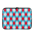 Red Blue And White Argyle Pattern Print Laptop Sleeve
