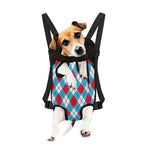 Red Blue And White Argyle Pattern Print Pet Carrier Backpack