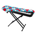 Red Blue And White Argyle Pattern Print Piano Keyboard Cover