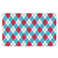 Red Blue And White Argyle Pattern Print Polyester Doormat