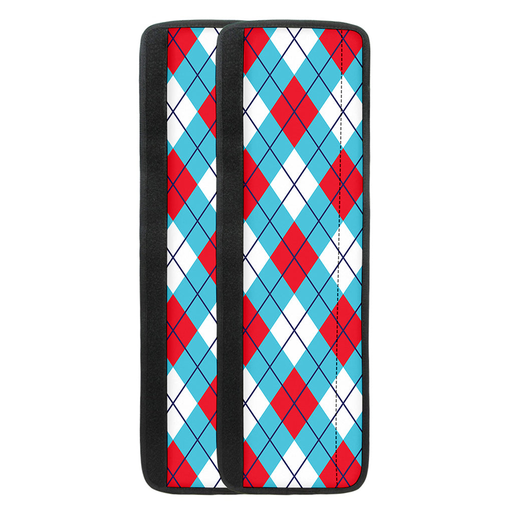 Red Blue And White Argyle Pattern Print Refrigerator Handle Covers