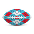 Red Blue And White Argyle Pattern Print Rugby Ball