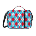 Red Blue And White Argyle Pattern Print Shoulder Strap Bible Bag