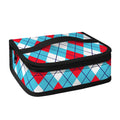 Red Blue And White Argyle Pattern Print Small Lunch Bag