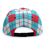Red Blue And White Argyle Pattern Print Snapback Cap
