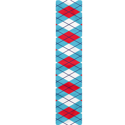 Red Blue And White Argyle Pattern Print Table Runner