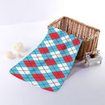 Red Blue And White Argyle Pattern Print Towel