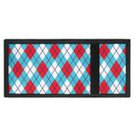Red Blue And White Argyle Pattern Print Trifold Wallet