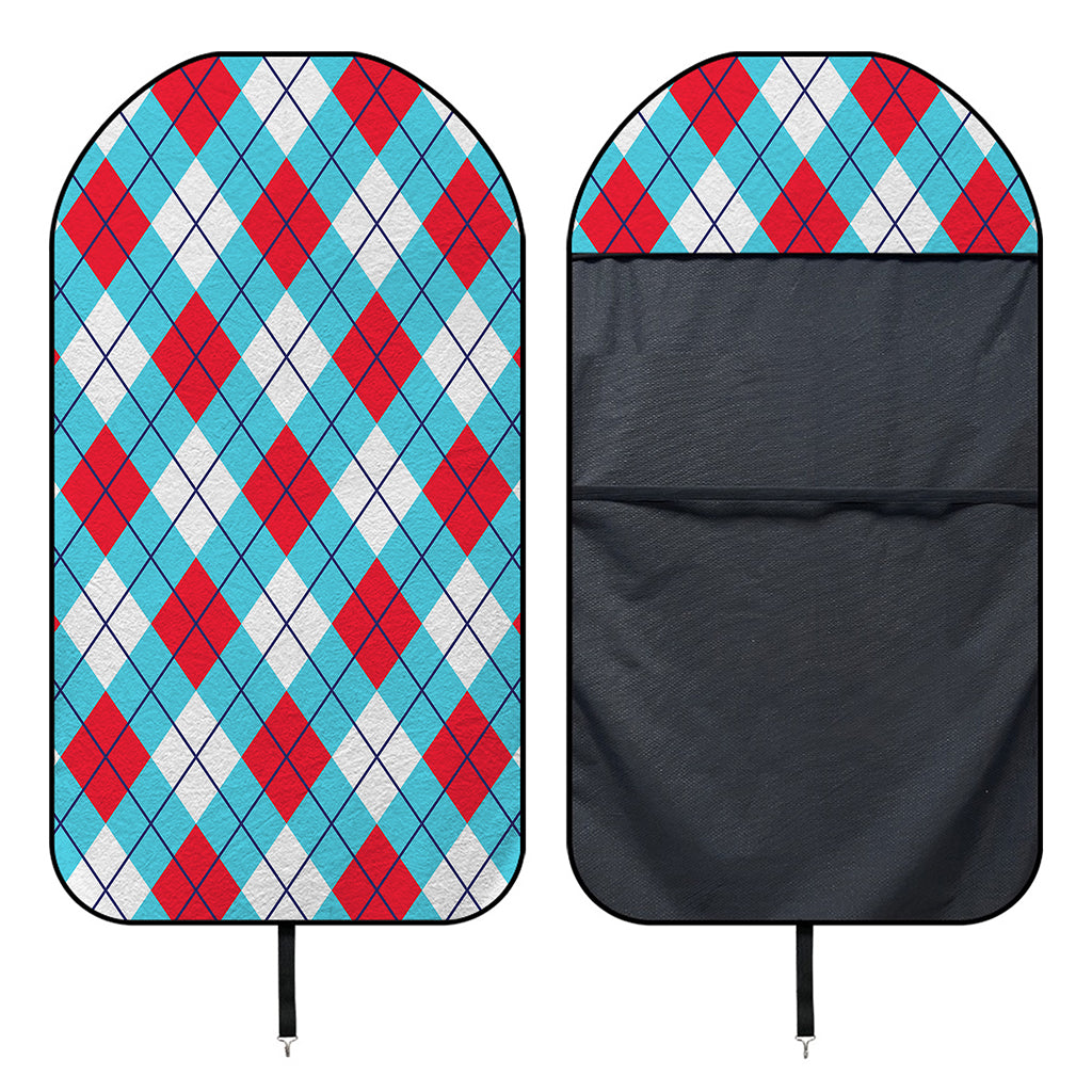 Red Blue And White Argyle Pattern Print Waterproof Car Seat Cover