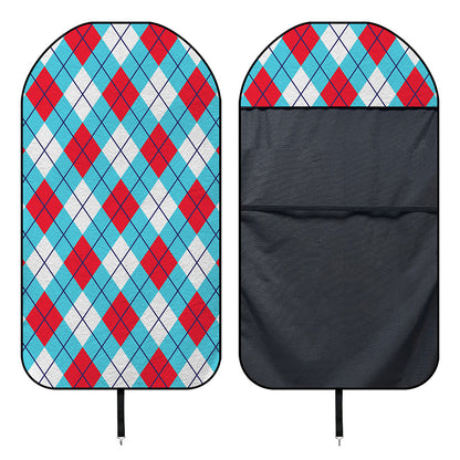 Red Blue And White Argyle Pattern Print Waterproof Car Seat Cover