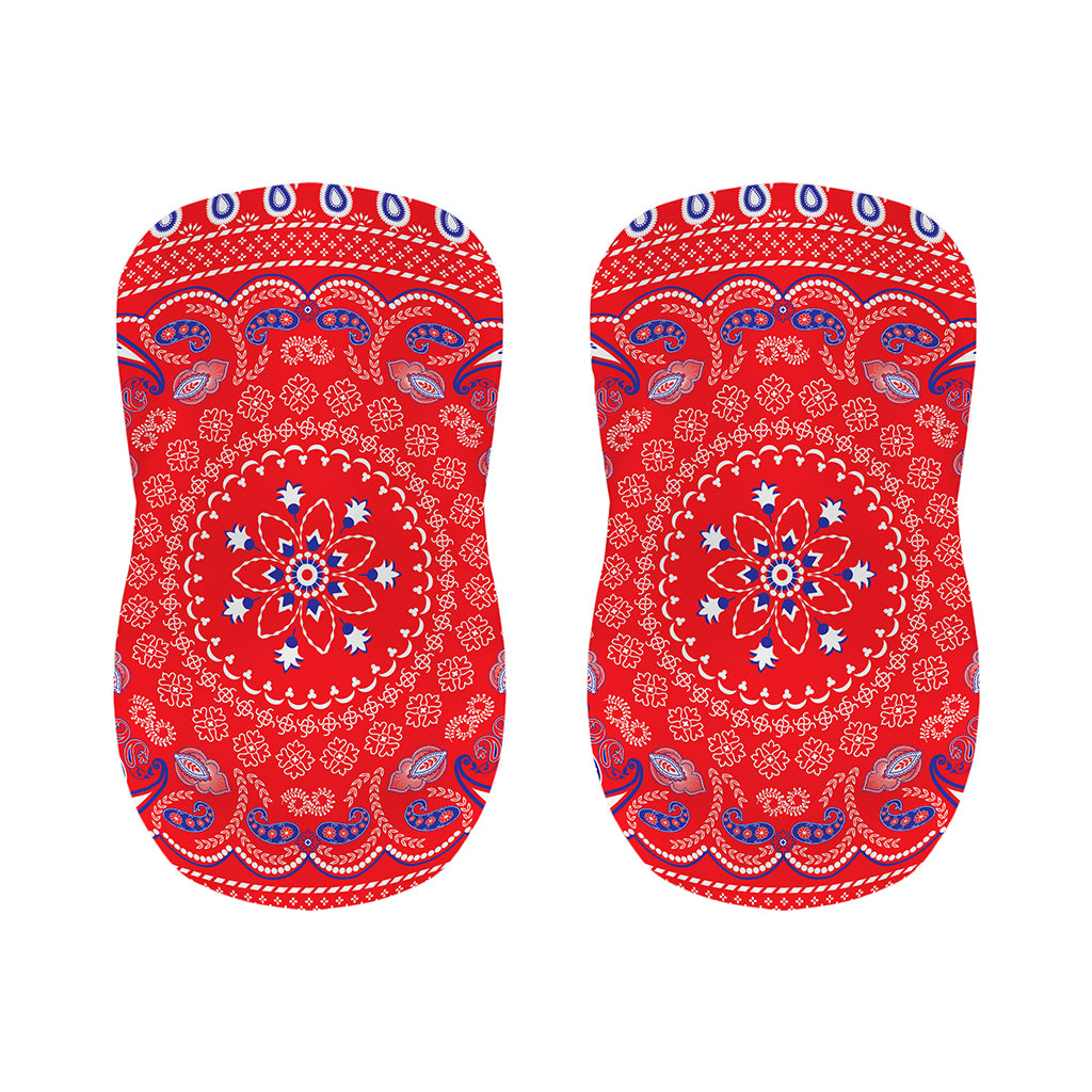 Red Blue And White Bandana Print Bar Stool Covers