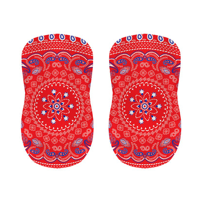 Red Blue And White Bandana Print Bar Stool Covers