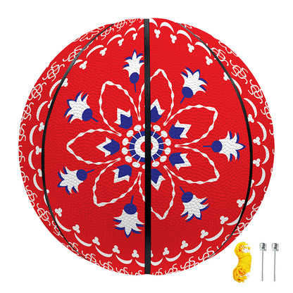 Red Blue And White Bandana Print Basketball
