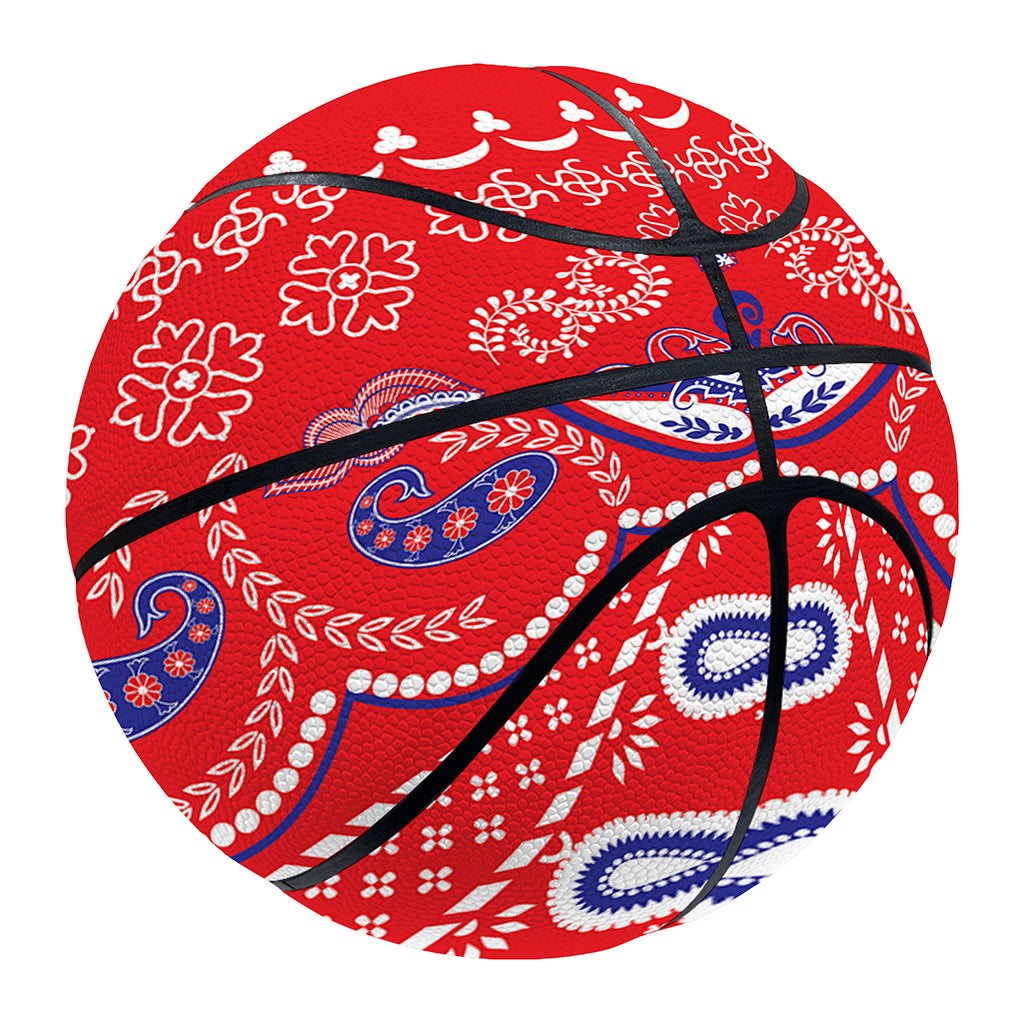 Red Blue And White Bandana Print Basketball