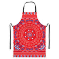 Red Blue And White Bandana Print Bib Apron With Pocket