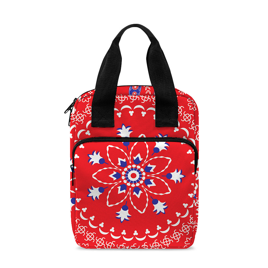 Red Blue And White Bandana Print Bible Tote Bag