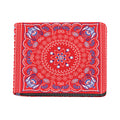 Red Blue And White Bandana Print Bifold Wallet