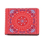 Red Blue And White Bandana Print Bifold Wallet