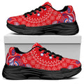 Red Blue And White Bandana Print Black Chunky Shoes