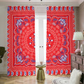 Red Blue And White Bandana Print Dimout Pencil Pleat Curtains