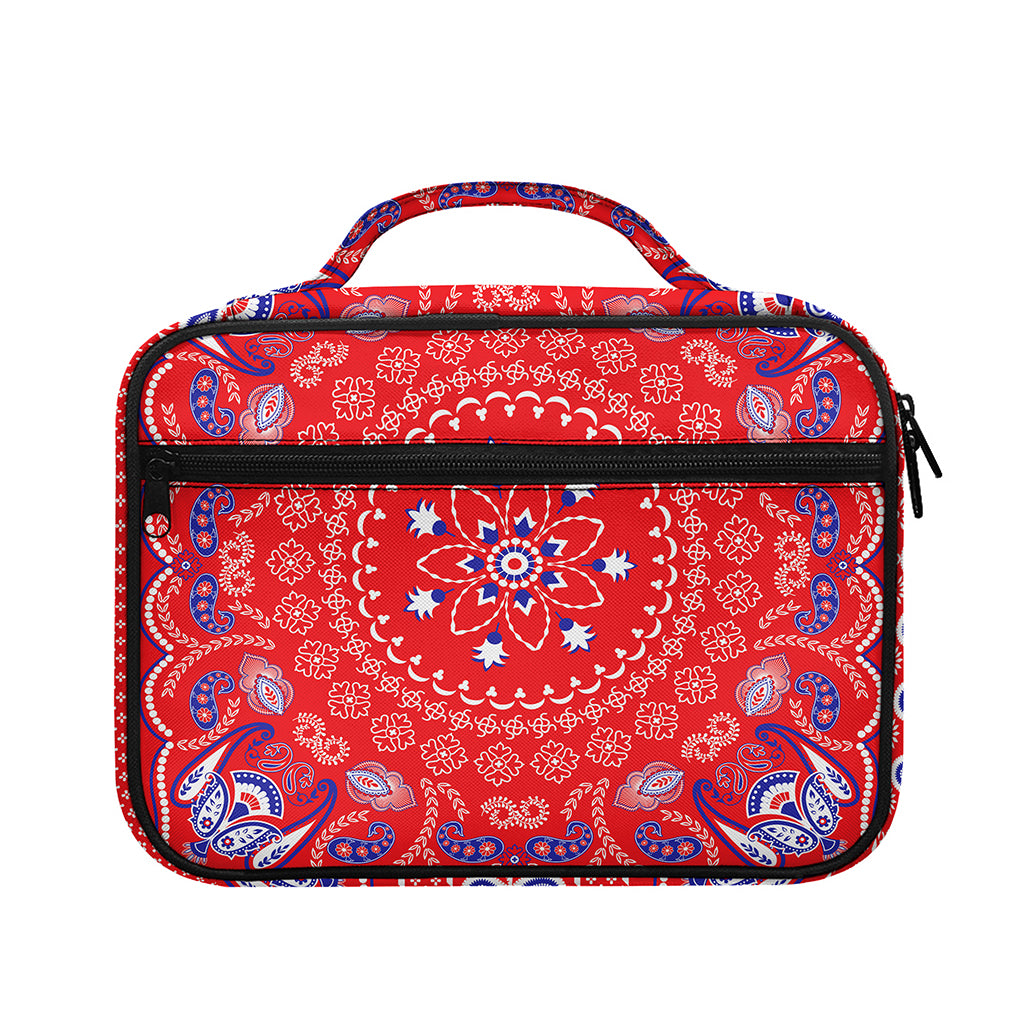 Red Blue And White Bandana Print Briefcase Bible Bag