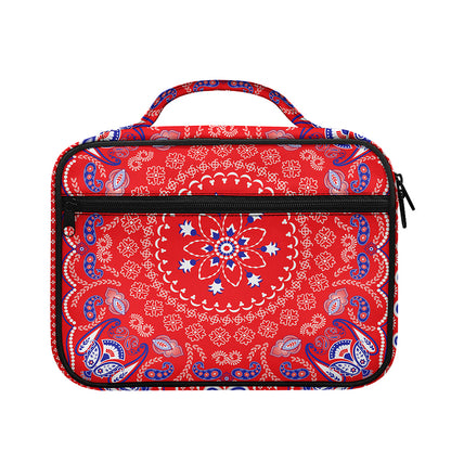 Red Blue And White Bandana Print Briefcase Bible Bag
