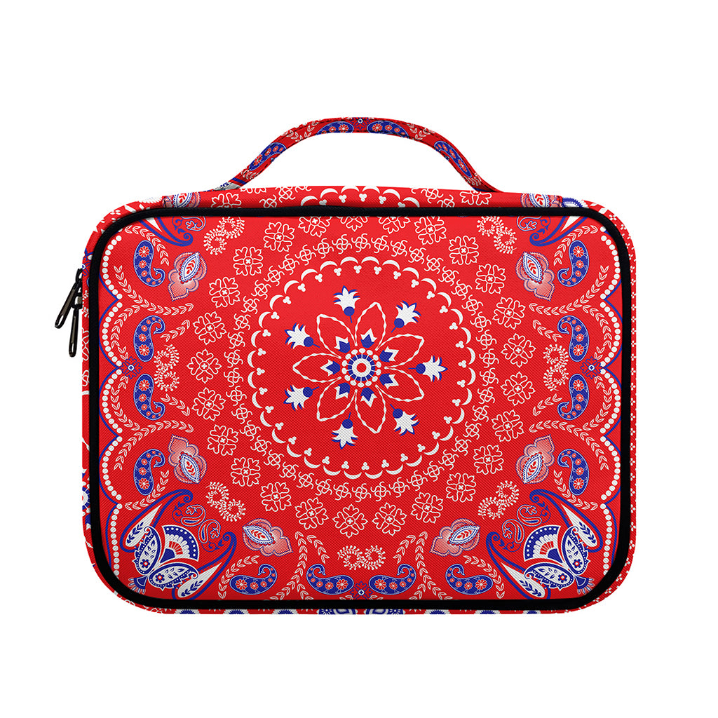 Red Blue And White Bandana Print Briefcase Bible Bag