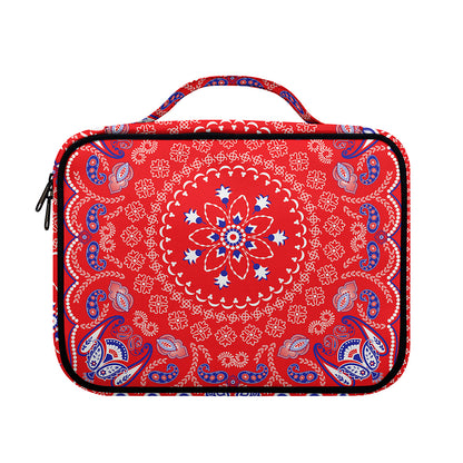 Red Blue And White Bandana Print Briefcase Bible Bag