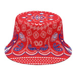 Red Blue And White Bandana Print Bucket Hat